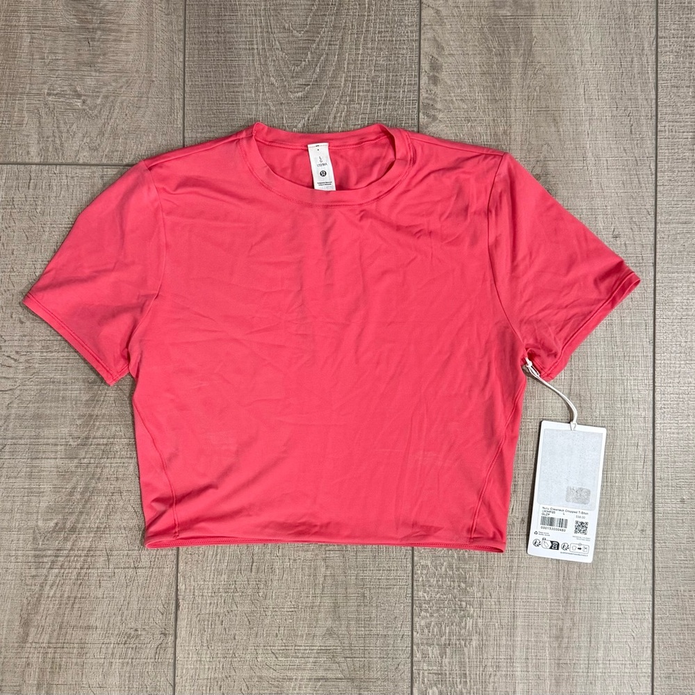 Lululemon Nulu Wundermost Crewneck Cropped T-Shirt - L - Glaze Pink